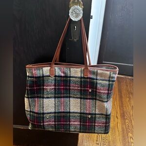 Marley Lilly Christmas Plaid Reversible XL Tote Bag